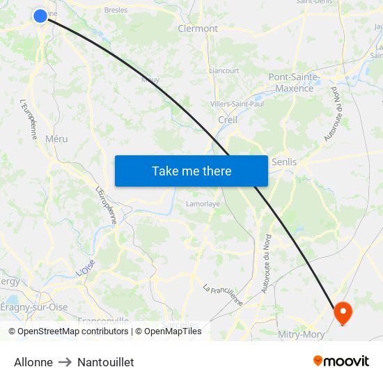 Allonne to Nantouillet map