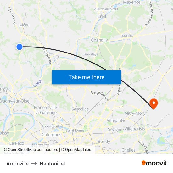 Arronville to Nantouillet map