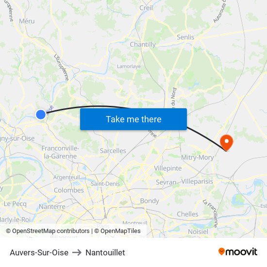 Auvers-Sur-Oise to Nantouillet map