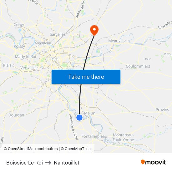 Boissise-Le-Roi to Nantouillet map