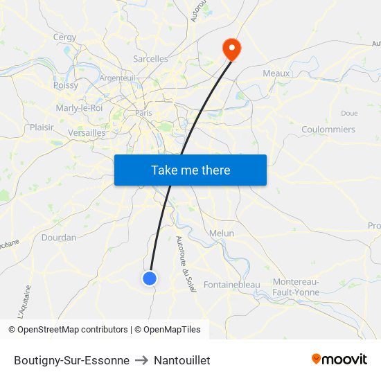 Boutigny-Sur-Essonne to Nantouillet map