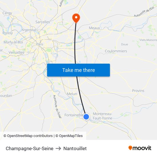 Champagne-Sur-Seine to Nantouillet map