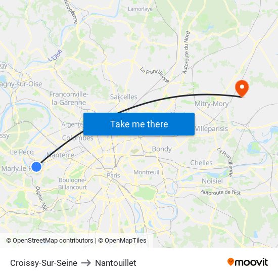 Croissy-Sur-Seine to Nantouillet map