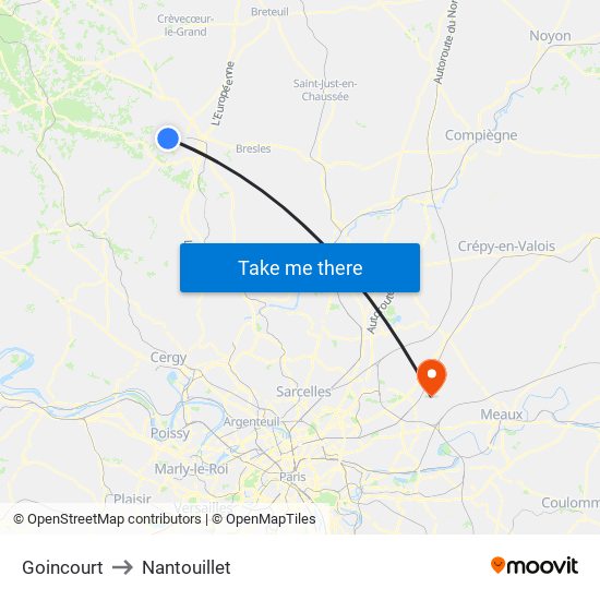 Goincourt to Nantouillet map