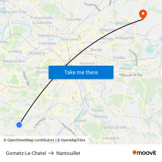 Gometz-Le-Chatel to Nantouillet map