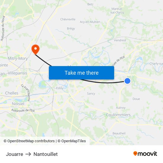 Jouarre to Nantouillet map