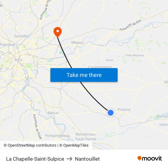 La Chapelle-Saint-Sulpice to Nantouillet map