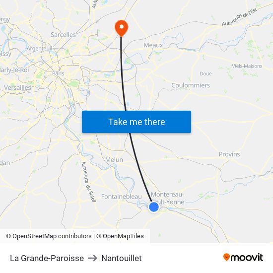 La Grande-Paroisse to Nantouillet map