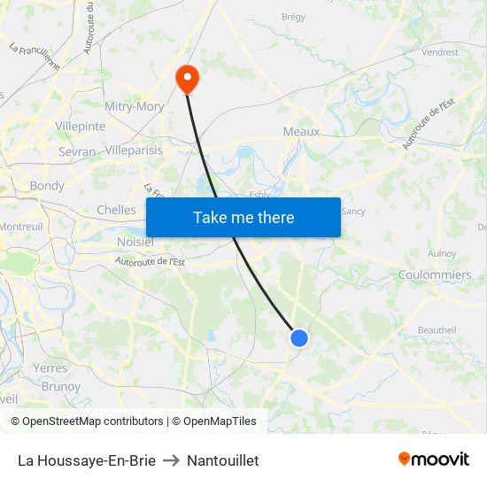 La Houssaye-En-Brie to Nantouillet map