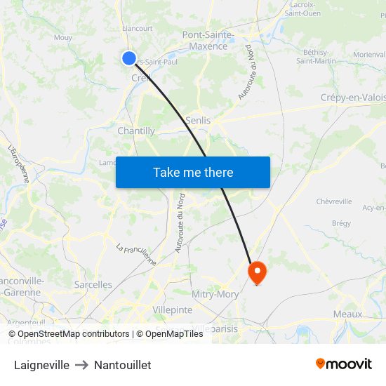Laigneville to Nantouillet map