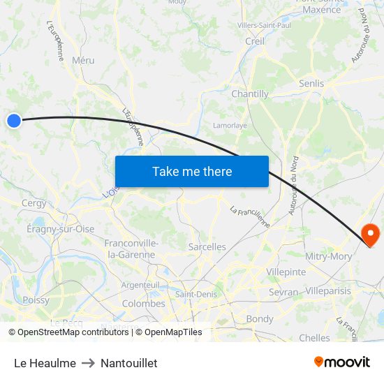 Le Heaulme to Nantouillet map