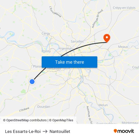 Les Essarts-Le-Roi to Nantouillet map