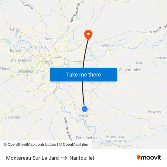 Montereau-Sur-Le-Jard to Nantouillet map