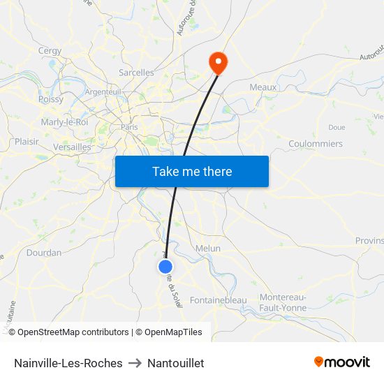 Nainville-Les-Roches to Nantouillet map