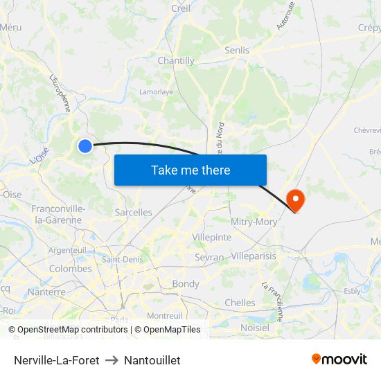 Nerville-La-Foret to Nantouillet map