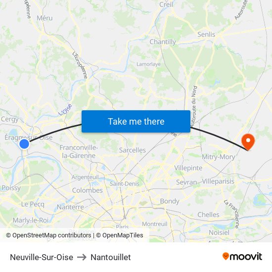 Neuville-Sur-Oise to Nantouillet map