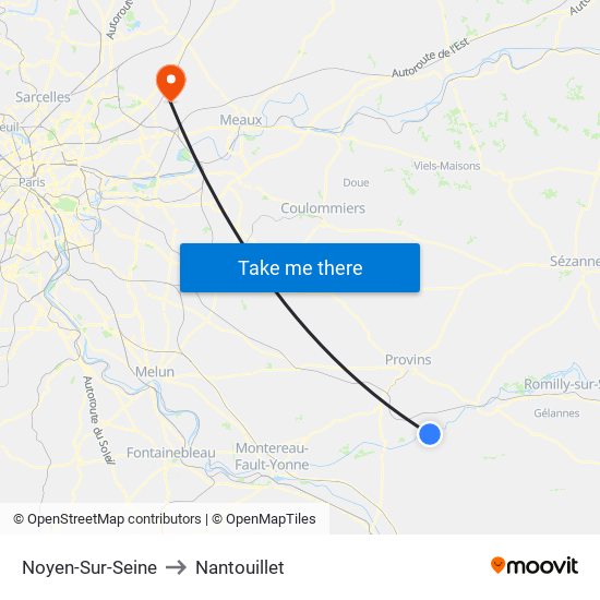 Noyen-Sur-Seine to Nantouillet map