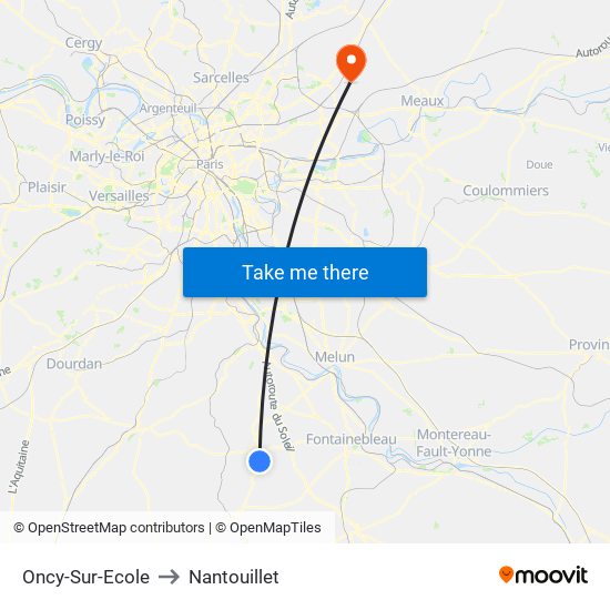 Oncy-Sur-Ecole to Nantouillet map