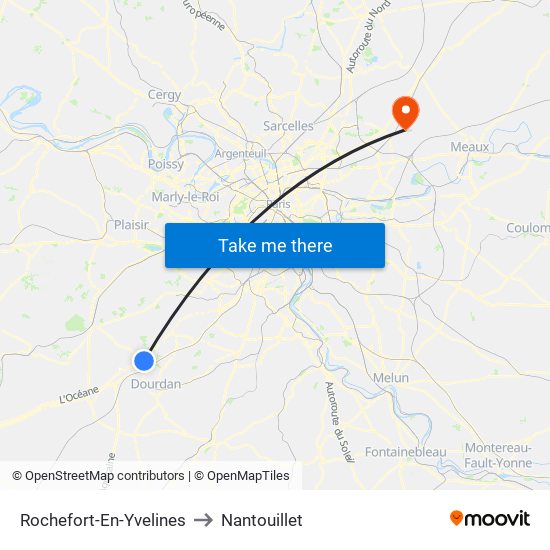 Rochefort-En-Yvelines to Nantouillet map