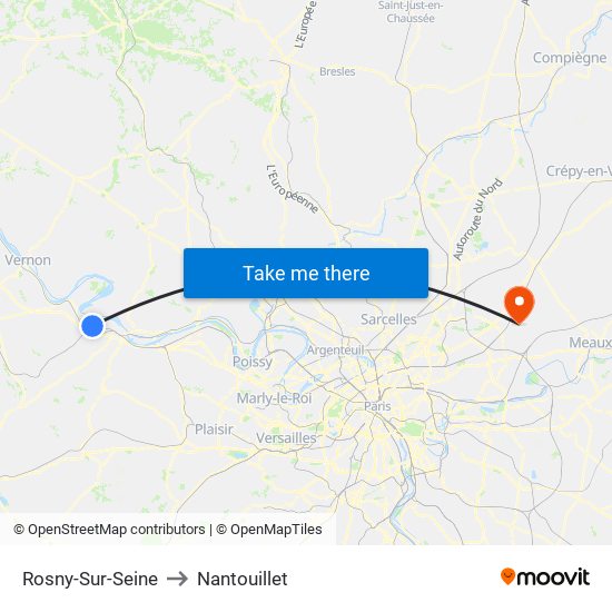 Rosny-Sur-Seine to Nantouillet map