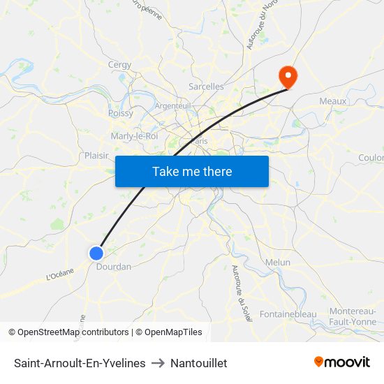 Saint-Arnoult-En-Yvelines to Nantouillet map