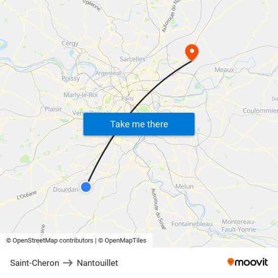 Saint-Cheron to Nantouillet map