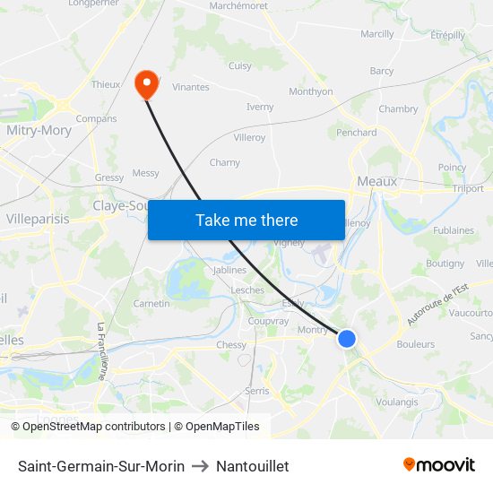 Saint-Germain-Sur-Morin to Nantouillet map