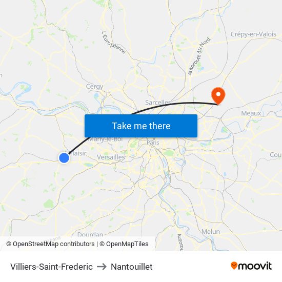 Villiers-Saint-Frederic to Nantouillet map