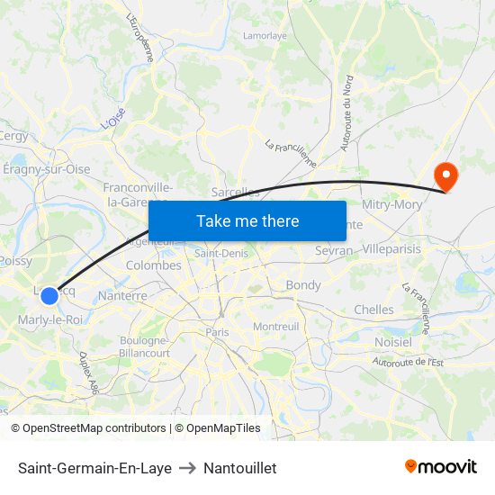 Saint-Germain-En-Laye to Nantouillet map