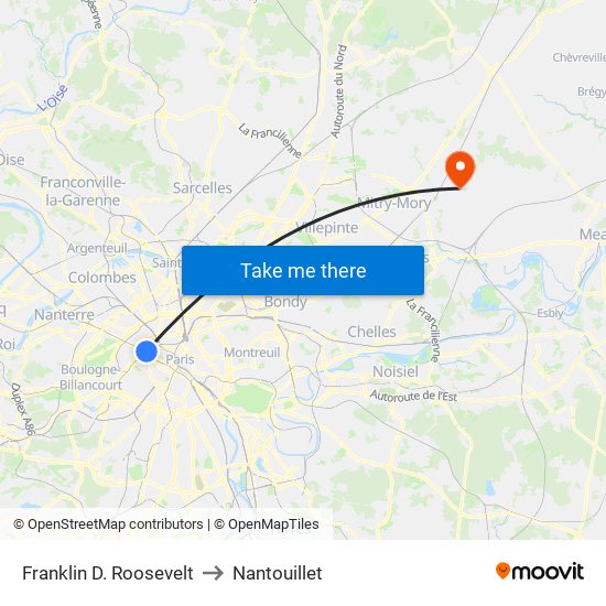 Franklin D. Roosevelt to Nantouillet map