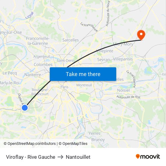 Viroflay - Rive Gauche to Nantouillet map