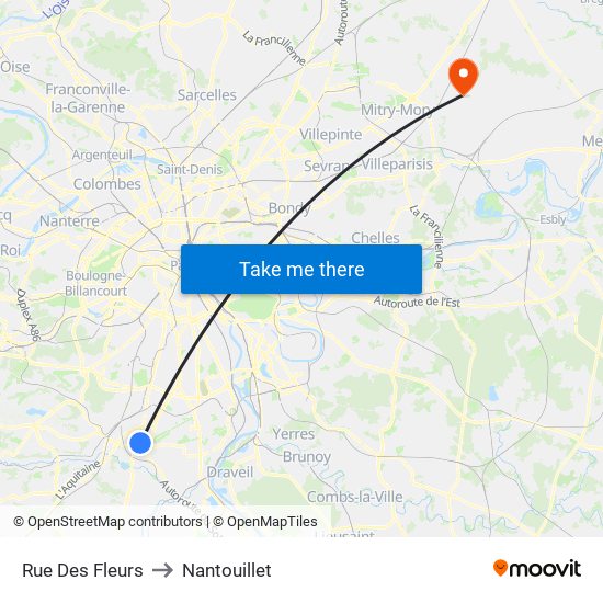 Rue Des Fleurs to Nantouillet map