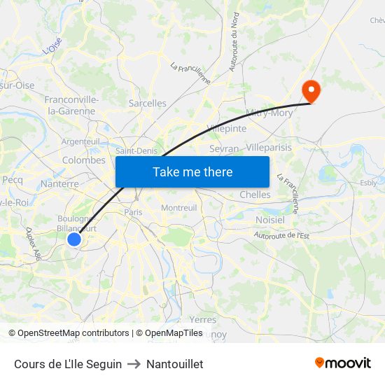 Cours de L'Ile Seguin to Nantouillet map