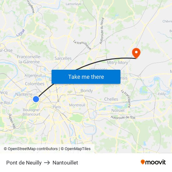 Pont de Neuilly to Nantouillet map