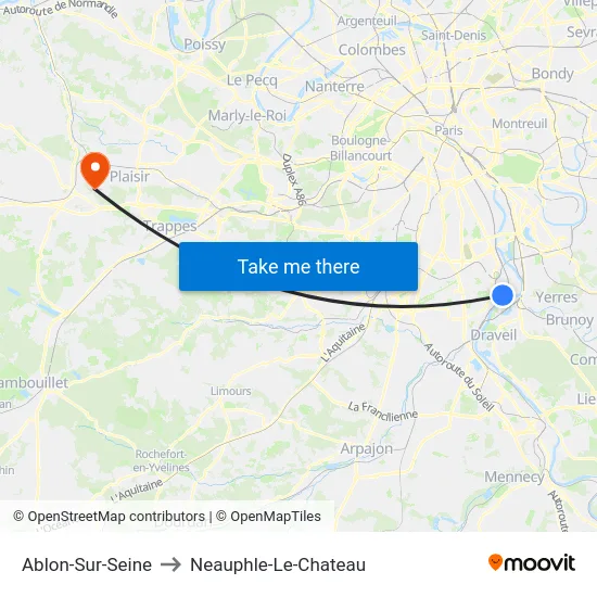 Ablon-Sur-Seine to Neauphle-Le-Chateau map