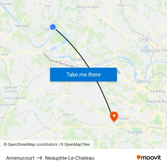 Amenucourt to Neauphle-Le-Chateau map