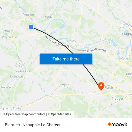 Blaru to Neauphle-Le-Chateau map