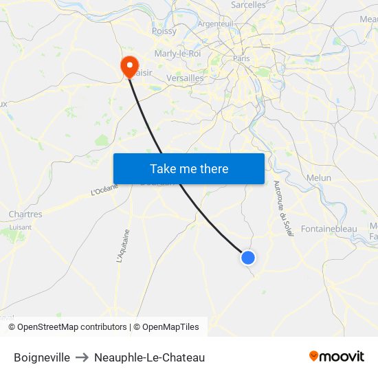 Boigneville to Neauphle-Le-Chateau map