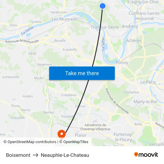 Boisemont to Neauphle-Le-Chateau map