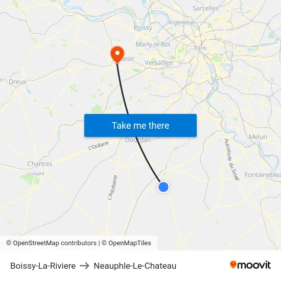 Boissy-La-Riviere to Neauphle-Le-Chateau map