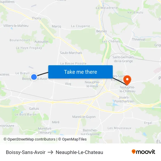 Boissy-Sans-Avoir to Neauphle-Le-Chateau map