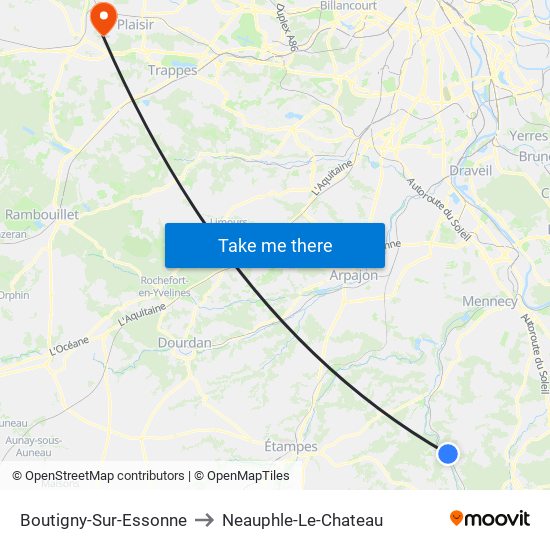 Boutigny-Sur-Essonne to Neauphle-Le-Chateau map