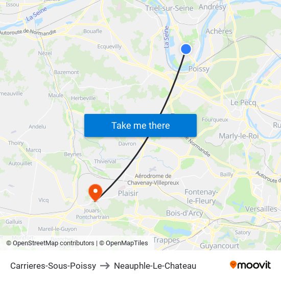Carrieres-Sous-Poissy to Neauphle-Le-Chateau map