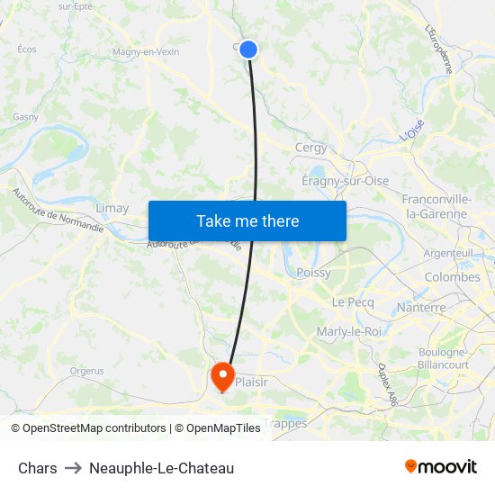 Chars to Neauphle-Le-Chateau map