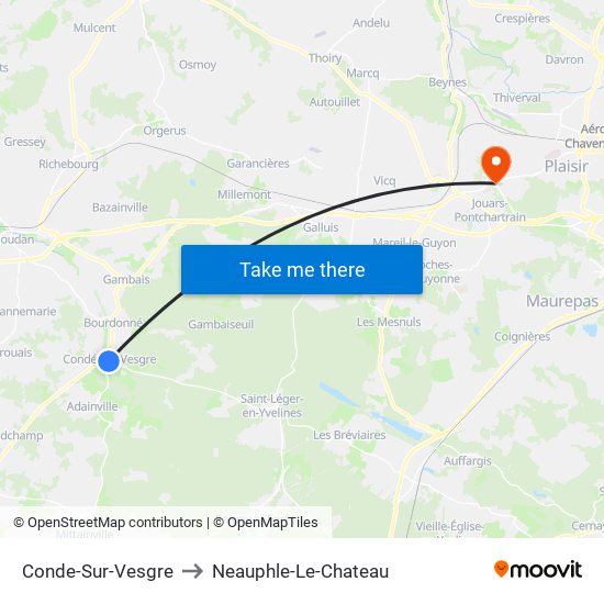 Conde-Sur-Vesgre to Neauphle-Le-Chateau map
