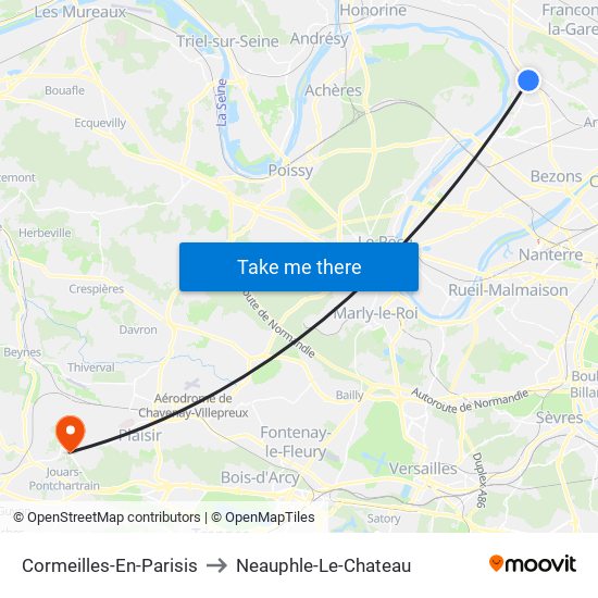 Cormeilles-En-Parisis to Neauphle-Le-Chateau map