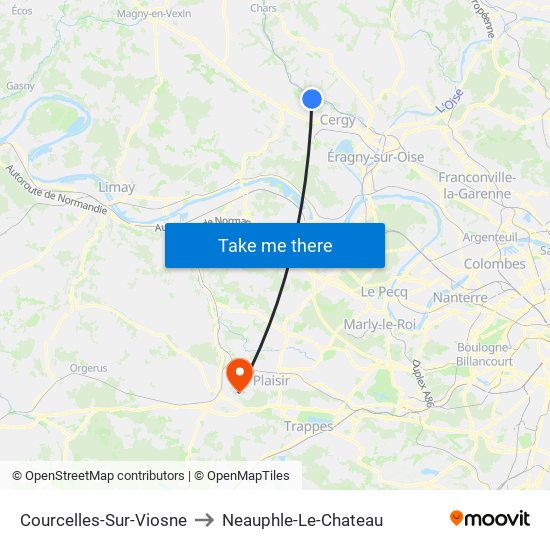 Courcelles-Sur-Viosne to Neauphle-Le-Chateau map