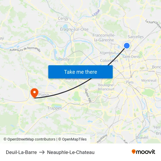 Deuil-La-Barre to Neauphle-Le-Chateau map