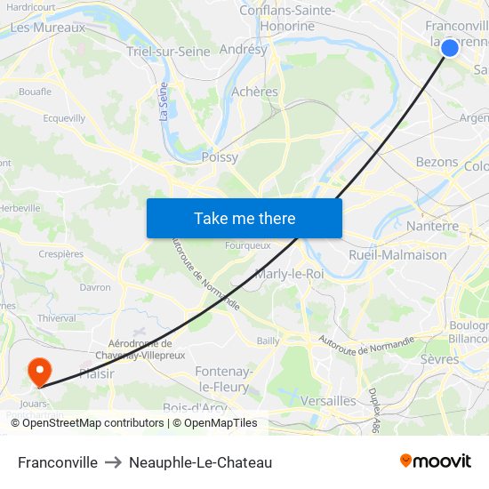 Franconville to Neauphle-Le-Chateau map