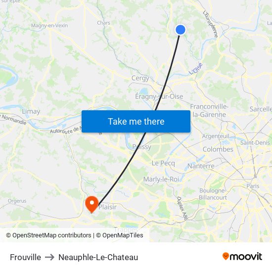 Frouville to Neauphle-Le-Chateau map